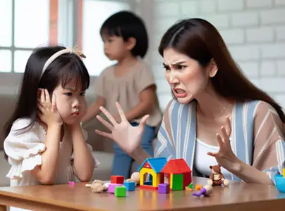 子どもに叱る母のイメージ