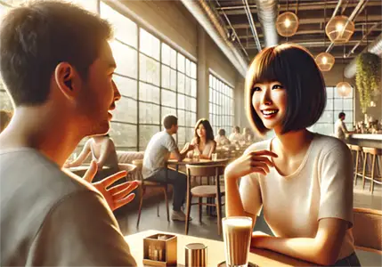 カフェで会話のイメージ